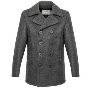 Schott Mens Grey Peacoat, size small